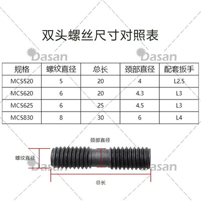 螺钉双头螺丝620 双头螺丝ML625 螺丝6X25 刀杆配件压刀片螺丝