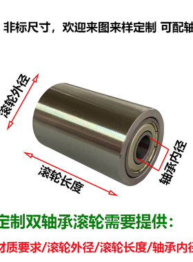 不锈钢双轴承从动轮砂带机滚筒被动轮轨道轮无动力滚轮压轮传动轮