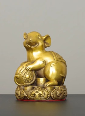 铜牛摆件补角乾卦黄铜狗法器金牛补房屋缺角铜鸡铜器铜猪西北缺角