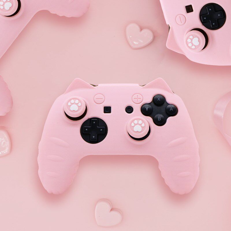 Switch pro手柄保护套猫耳软壳送贴纸游戏配件NsPro硅胶套摇杆帽