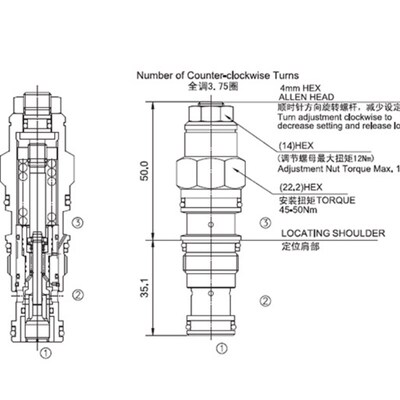 抗衡阀液压 吊机 挖机属具抓木器  液压油缸平衡阀芯 CB11A33HL