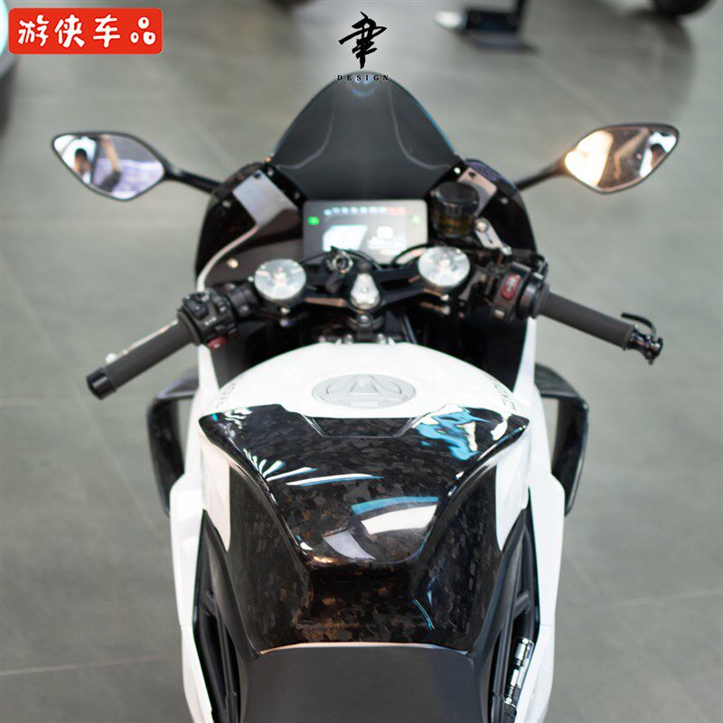 凯越450RR改装油箱顶真碳纤维低趴夹紧价高加长油箱罩专用直上