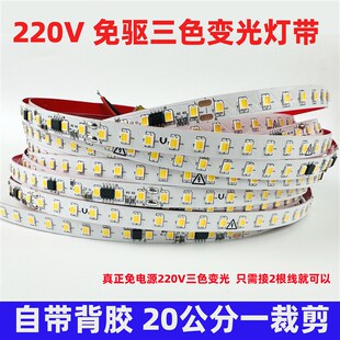 220v免驱线性灯三色变光高压软灯带自粘贴led线条灯铝槽灯条高亮
