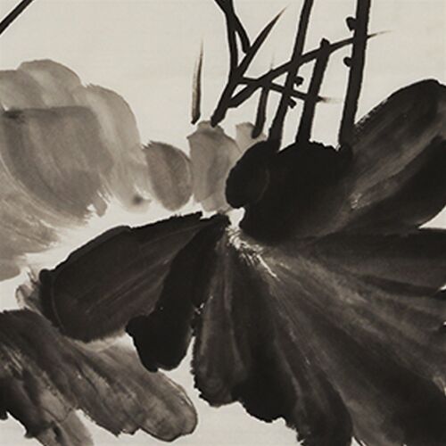 纯手绘装饰画国画水墨画荷花画客厅画玄关画