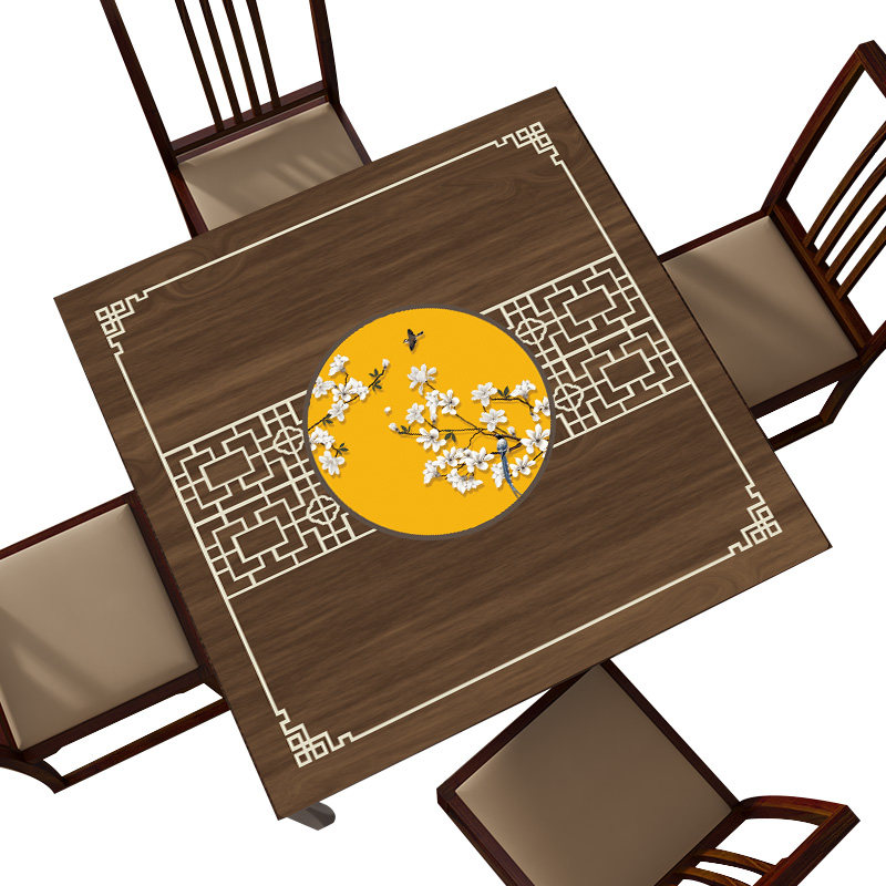 新中式方桌桌垫防水防油正方形餐桌垫方桌垫八仙桌桌面保护垫桌布
