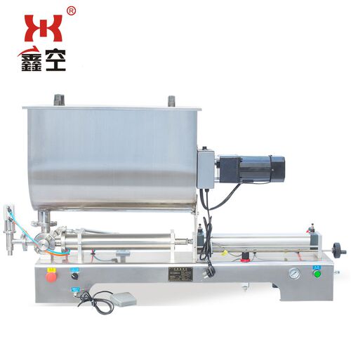 G1WTD-1000W卧式膏体气动带搅拌灌装机全自动定量化妆品罐装机辣