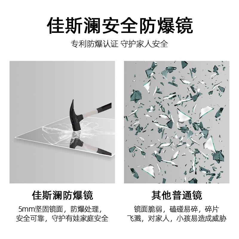 中古衣柜镜子内装隐形暗藏式推拉抽拉全身镜家用试衣镜折叠穿衣镜