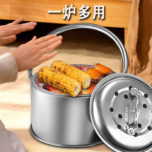 家用取暖炉木炭烤火盆烧烤炉户外烤火炉野营室内碳火炉子老式炭盆