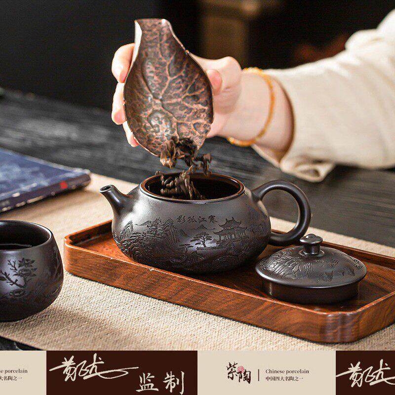 宜壶壶兴满工紫砂功夫茶容具家20260819用一二杯凤鸣大量茶壶陶瓷
