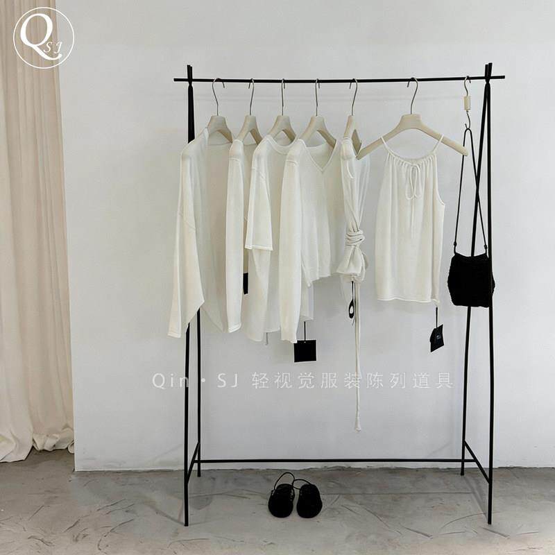 买手店落地式陈简列架挂HFSX-1衣架装服店韩风黑货架时尚约个性色