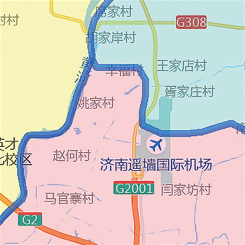 2025新款济南市区划图地图办公室挂图超大高清防水墙贴装饰画定制