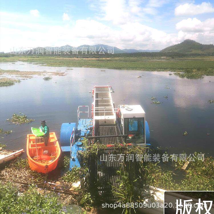 泰国大型全碎动WR-007草船现货安徽水葫芦粉割船小自型全自动割草