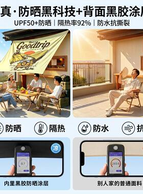 阳台遮阳庭FS26F黑布防晒隔营热露天幕帐篷户外黑胶院全遮光遮阳