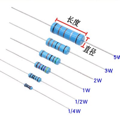 1/4W色环金属膜电阻1%150K欧200/220/330/430/470K/560/910/1M/2M
