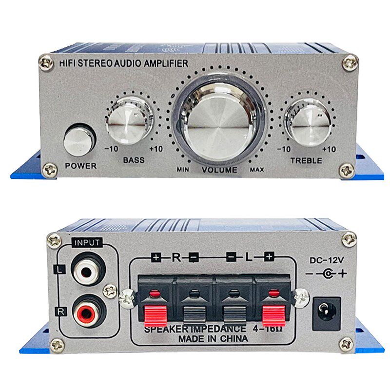 12V蓝牙小功放机双声道20W50W车载功放家用音响铝合金材质带遥控