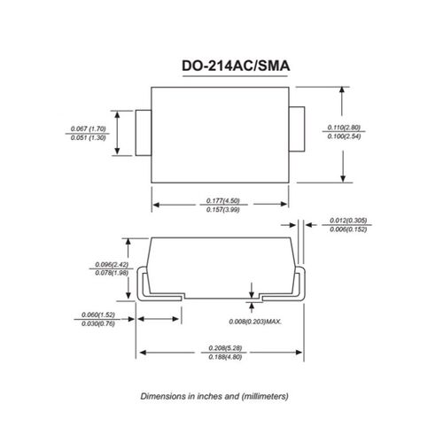 贴片SS56肖特基二极管整流 SMA DO-214AC 5A/60V 5安/60伏 SR560