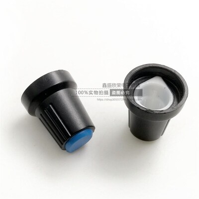 红黄蓝白4色塑胶黑色塑料电位器旋钮 内孔6MM拉花 WH148旋钮