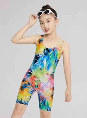 2026新款儿童泳衣女孩中大童专业运动泳装连体三角竞技比赛跳水透