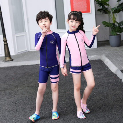 2026新款儿童连体游泳衣男童女童防晒潜水服温泉泳衣中大童海边度
