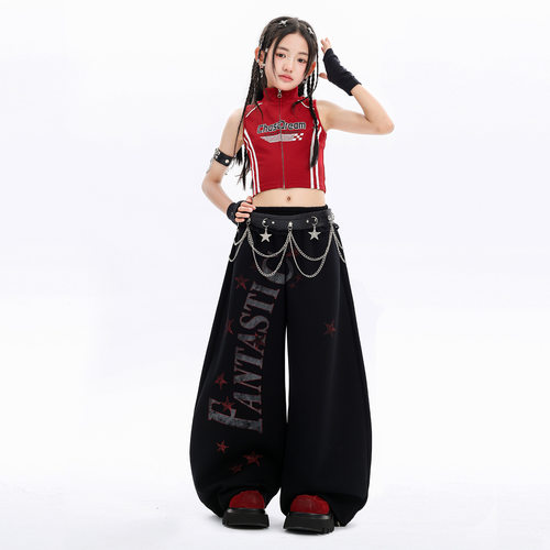 2026新款爵士舞服装女童街舞儿童潮服女团表演时髦走秀嘻哈套装演