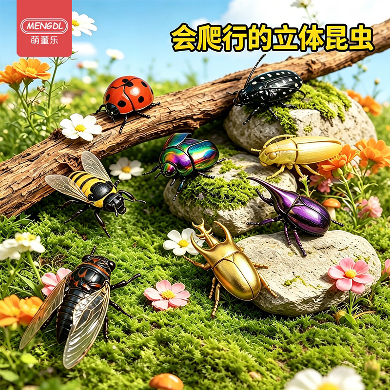 儿童发条昆虫会动的爬行立体甲壳虫仿真甲虫蜜蜂虫子模型男孩玩具