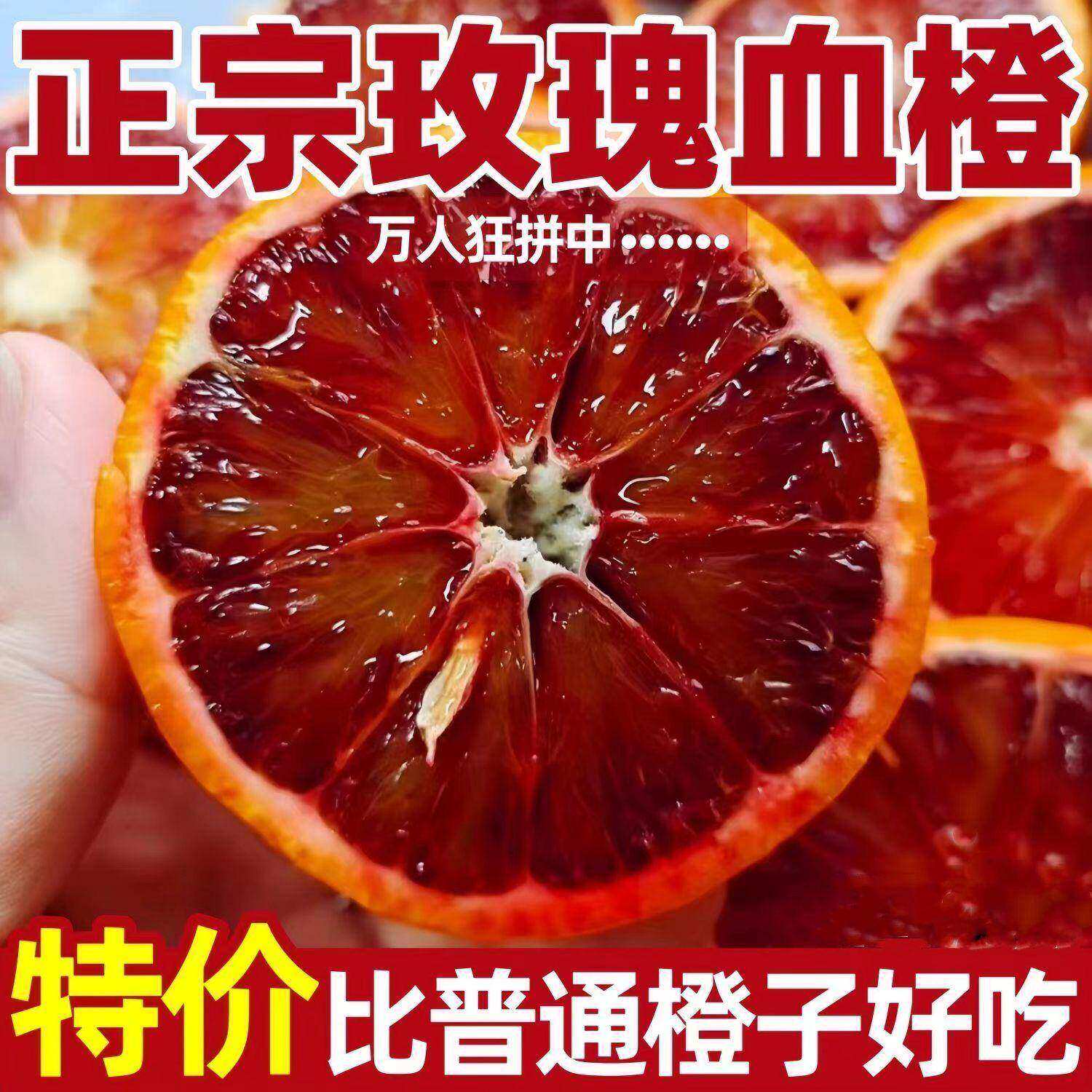 正宗塔罗科玫瑰血橙当季四川新鲜水果红心甜橙子中华红橙整箱