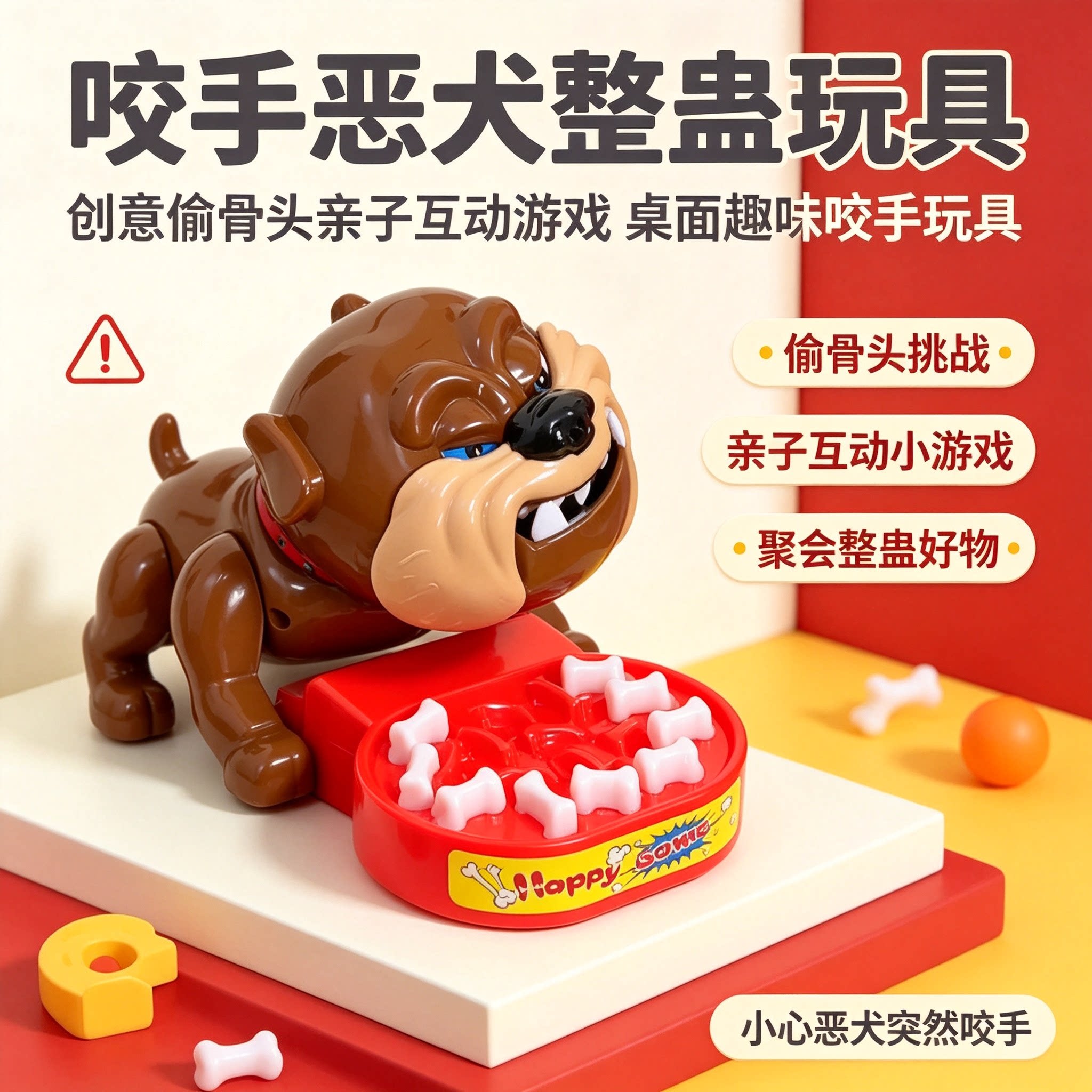 创意整人咬手小心恶犬电动恶狗咬创意/整蛊玩具