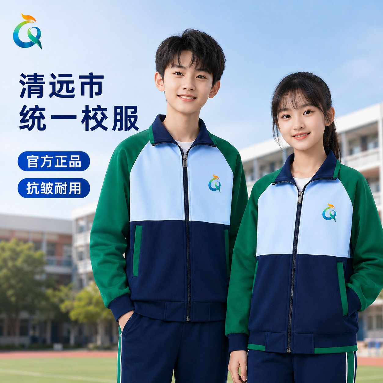 清远市统一校服秋季运动外套正品