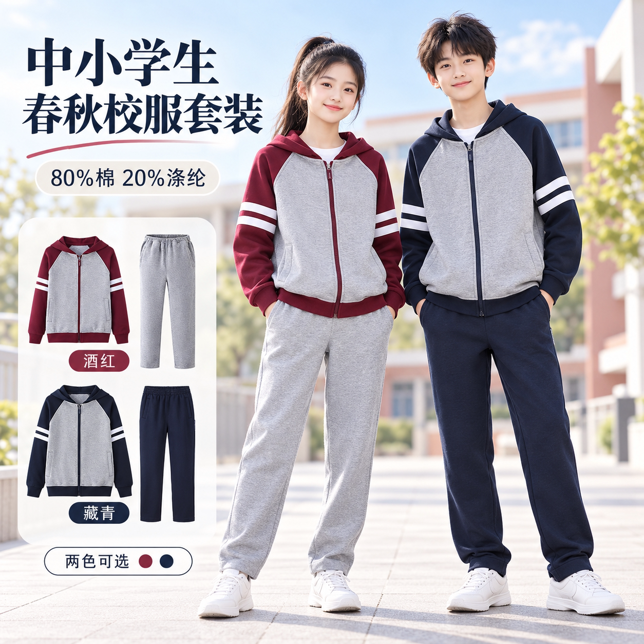 中小学生春秋校服套装