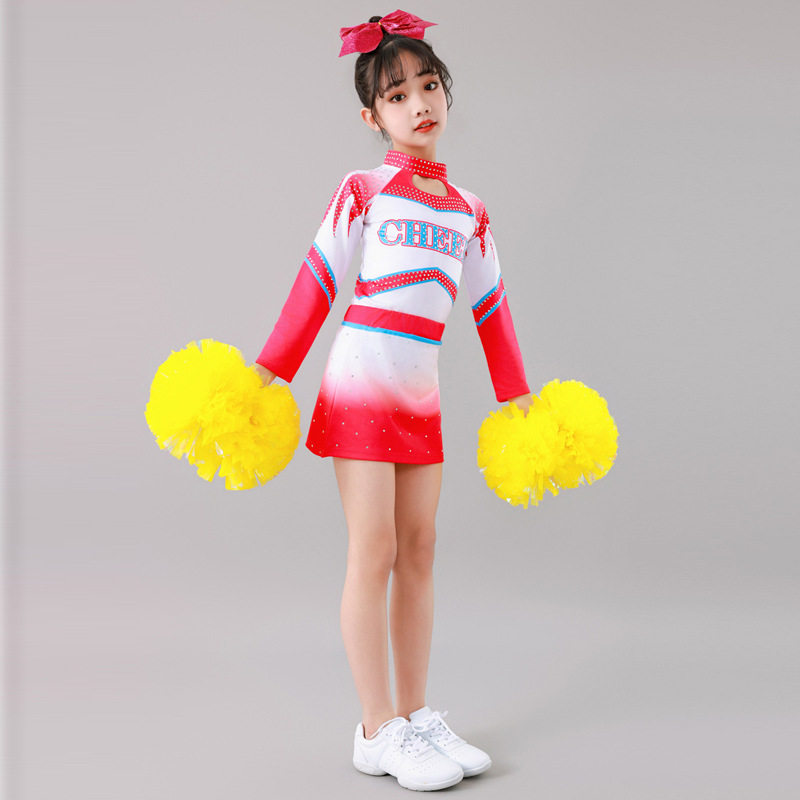 2026新款啦啦队服装女儿童演出服啦啦操舞蹈竞技比赛服运动会健美