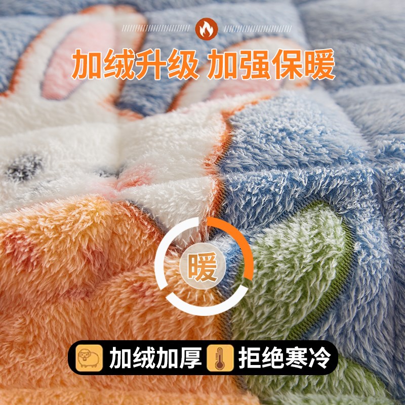 卧室地铺垫可折叠床边地毯客厅雪花绒90x190cm垫子羊羔绒褥子家用
