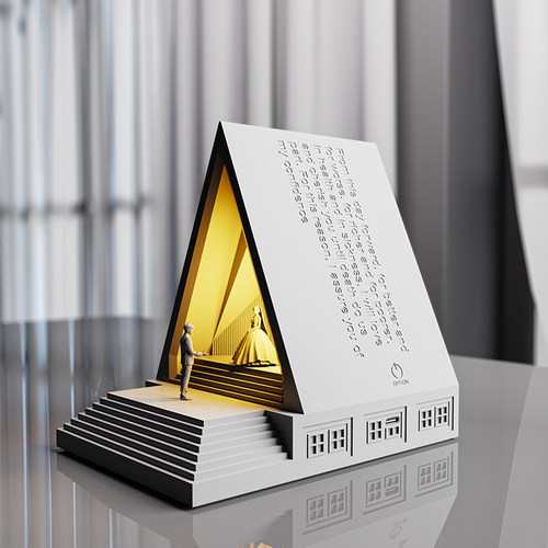 派泊兰梦殿氛围灯水泥微建筑小夜灯桌面创意台摆件伴手礼结婚礼物
