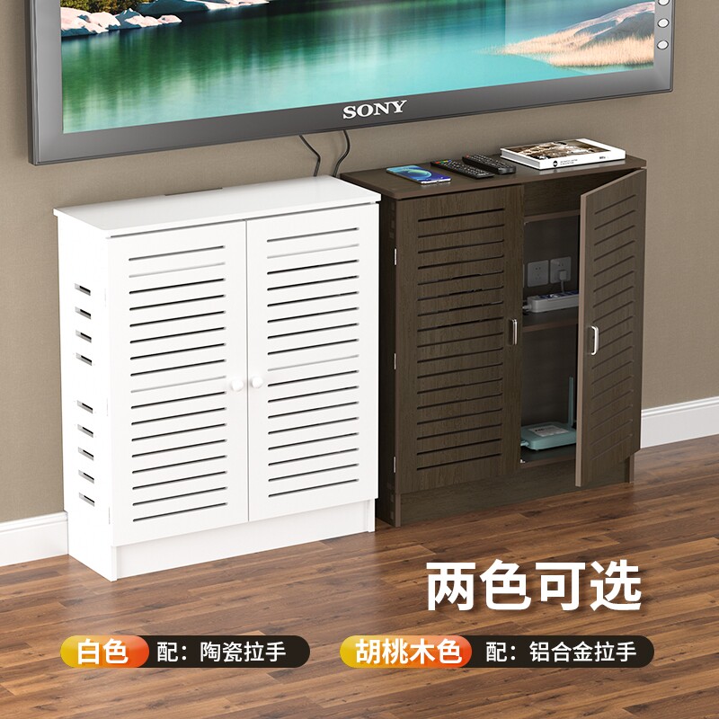 路由器遮挡箱立式弱电柜机柜家用网线盒多媒体遮丑插装饰排线柜子