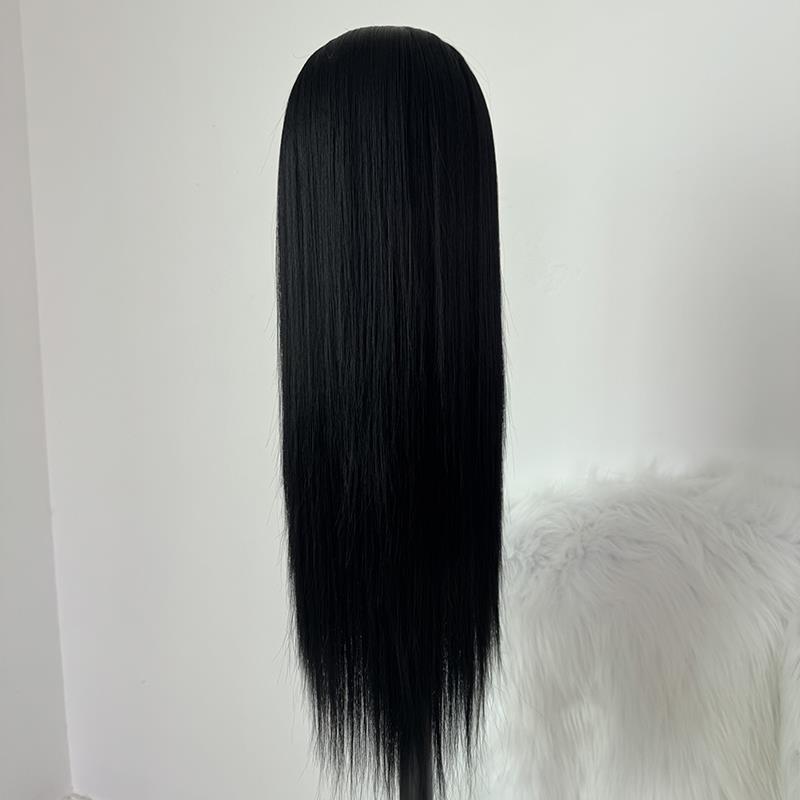 古风汉服假发套男古装手勾美人尖cos造型整顶黑长直手钩长披直发
