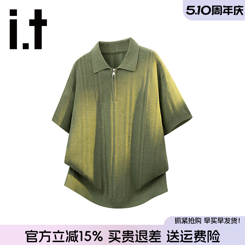 it FIVE CM复古短袖polo衫男款2026夏季新款痞帅高级感通勤上衣潮