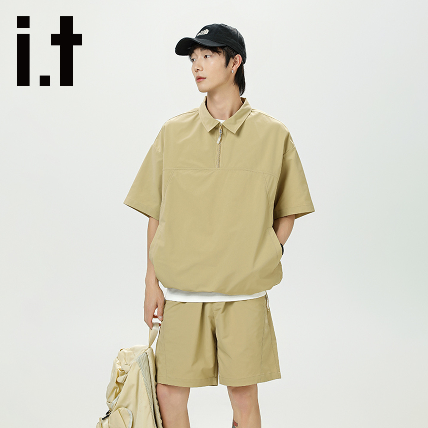 it FIVE CM日系复古短袖衬衫男女2026夏季新款宽松休闲POLO衫上衣