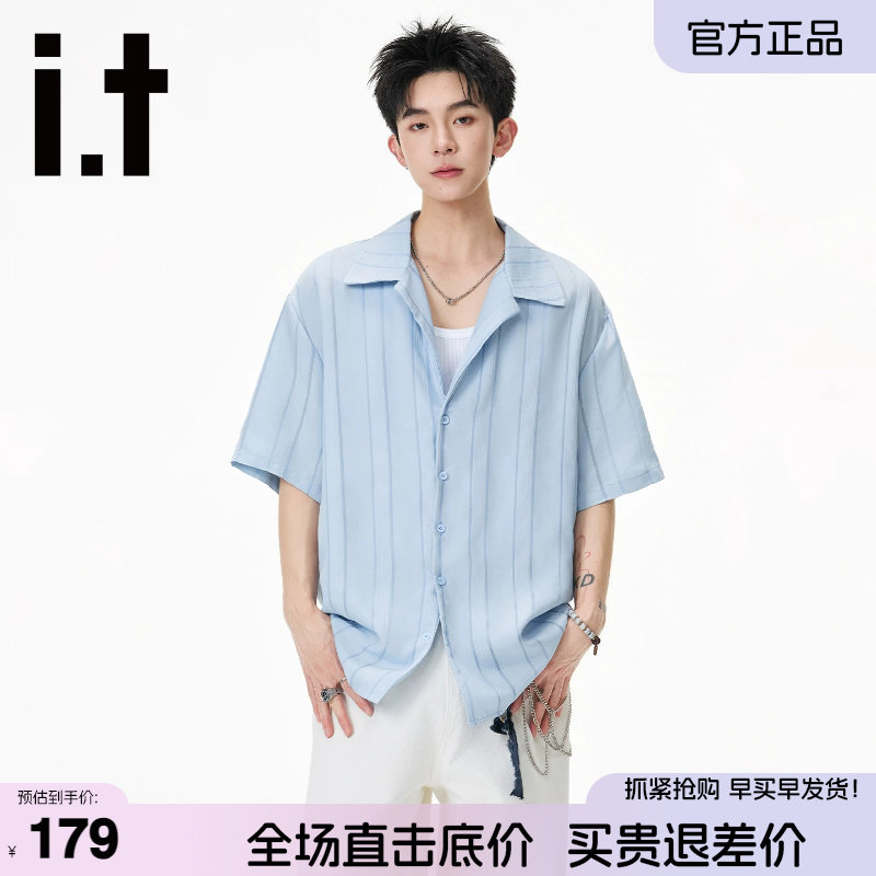 itFIVECM老钱风短袖衬衫男