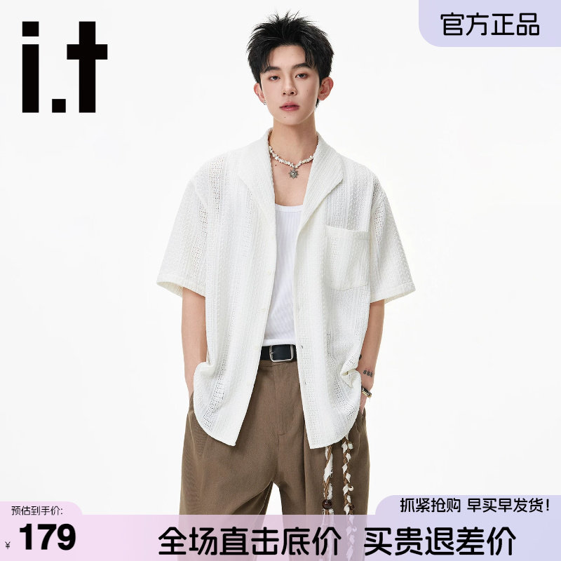 itFIVECM老钱风短袖衬衫男