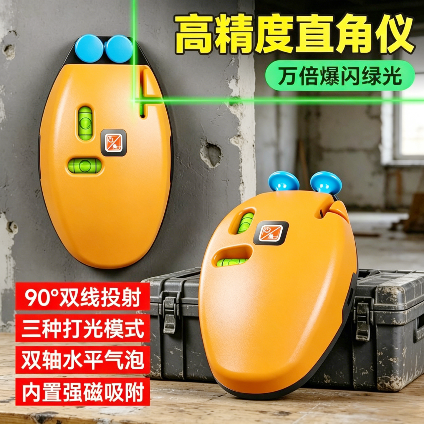 新型墨斗直角激光仪90度水平仪双线投射高精度家用自动打线仪尺