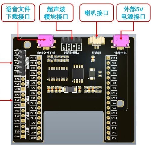 智能垃圾桶套件扩展板,4路舵机扩展板,MP3语音播报模块