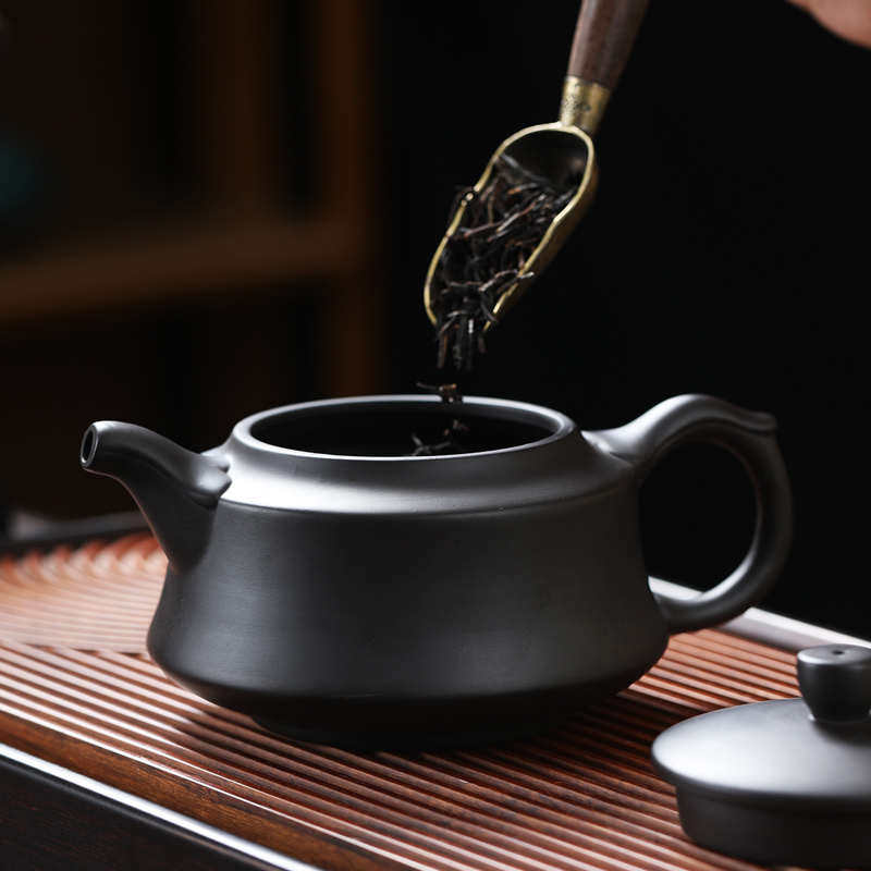 黑泥紫砂功夫茶具套装家用中式简约高档紫砂整套送礼器用泡茶茶具