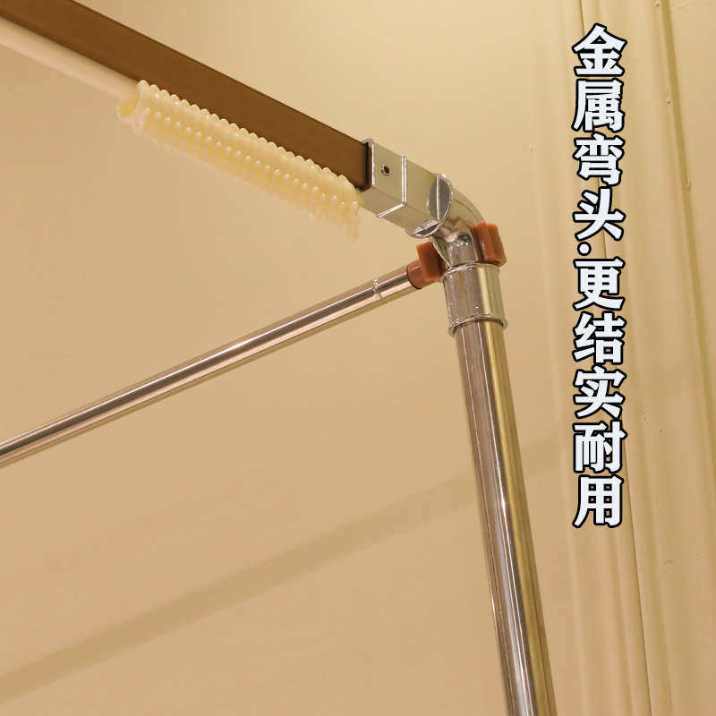 蚊帐配件单支架u型弯头轨道杆子粗厚导轨落地单买加架子铝合金式