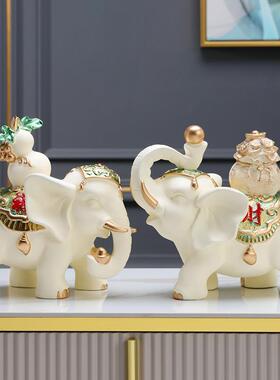 大象轻奢摆件一对招财镇宅乔迁新家居电视酒鞋柜客厅玄关装饰礼品