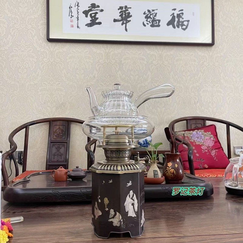 空气灯茶炉茶灯八仙图煤油炉酥油煮茶器煮茶灯功夫茶具烧水炉