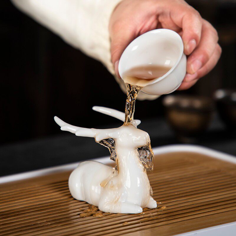 羊脂玉白瓷茶漏陶瓷茶虑泡茶过滤器功夫茶具茶隔网架子茶道零配件