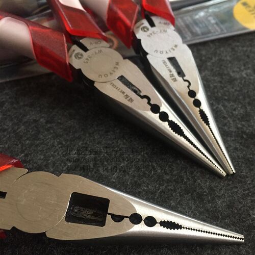 威友WY-346 6寸多功能尖嘴钳尖咀钳小钳子迷你多功能工具手工钳子