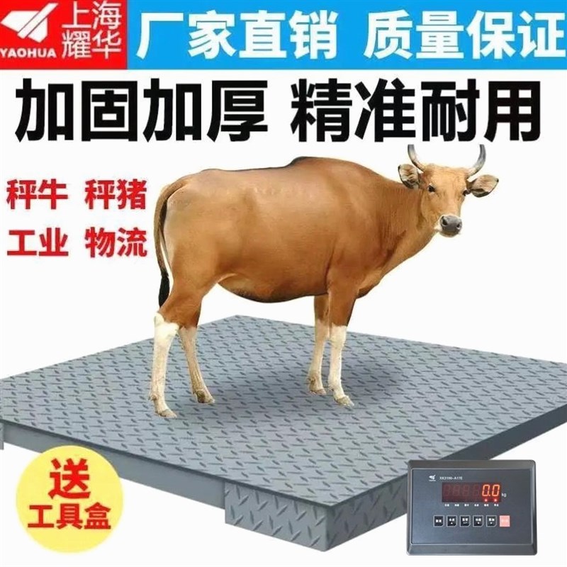 德国进口上海耀华无线地磅秤1-3吨高精度电子地磅称猪牛畜牧秤带