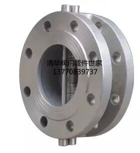 H46型不锈钢304薄型止回阀法兰止回阀 双瓣止回阀单向阀DN50-1000