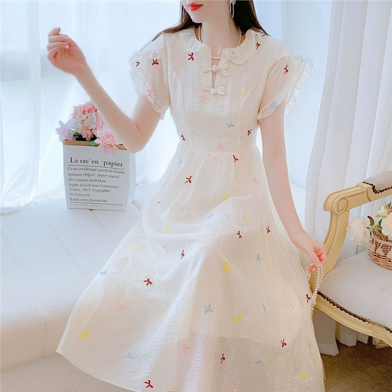 新中式改良版旗袍连衣裙女夏季新款2025法式设计感少女超仙长裙子