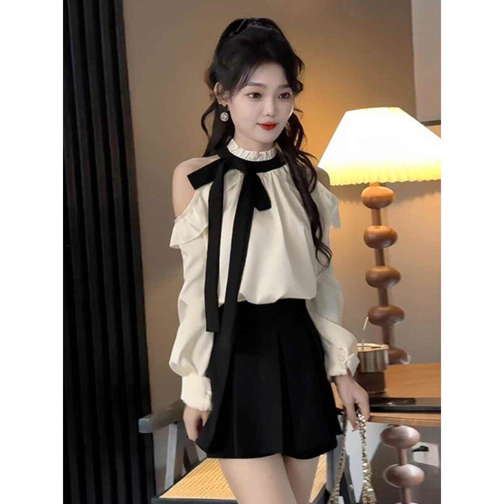 法式一整套穿搭时尚套装女春季2026新款系小个子衬衫+短裙两件套